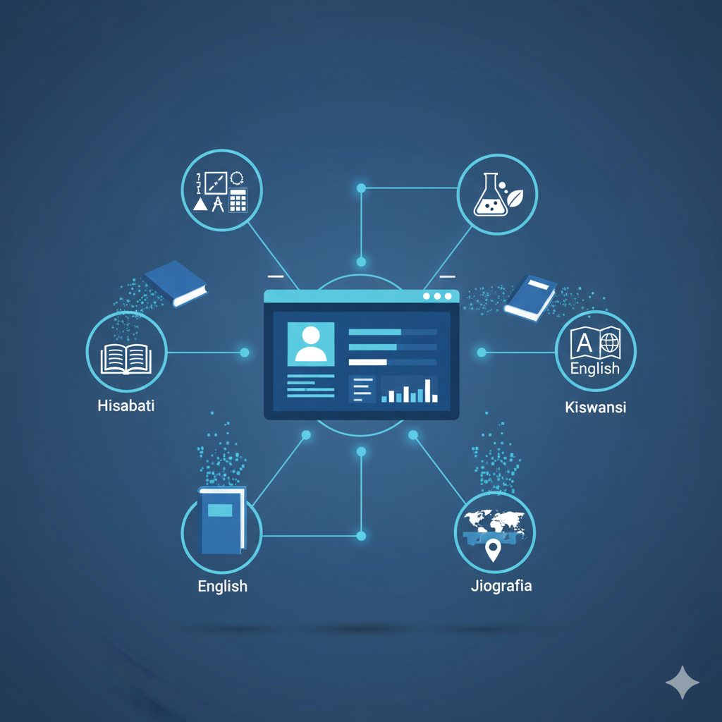 Flat vector illustration representing curriculum
